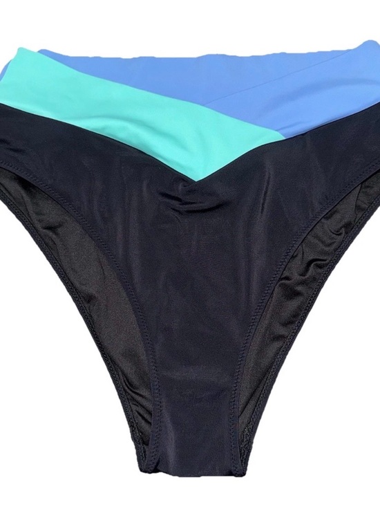 PINK Victoria's Secret Other - Victoria's Secret PINK XL V Crossover Waist Bikini Bottom Black Black Green Swim